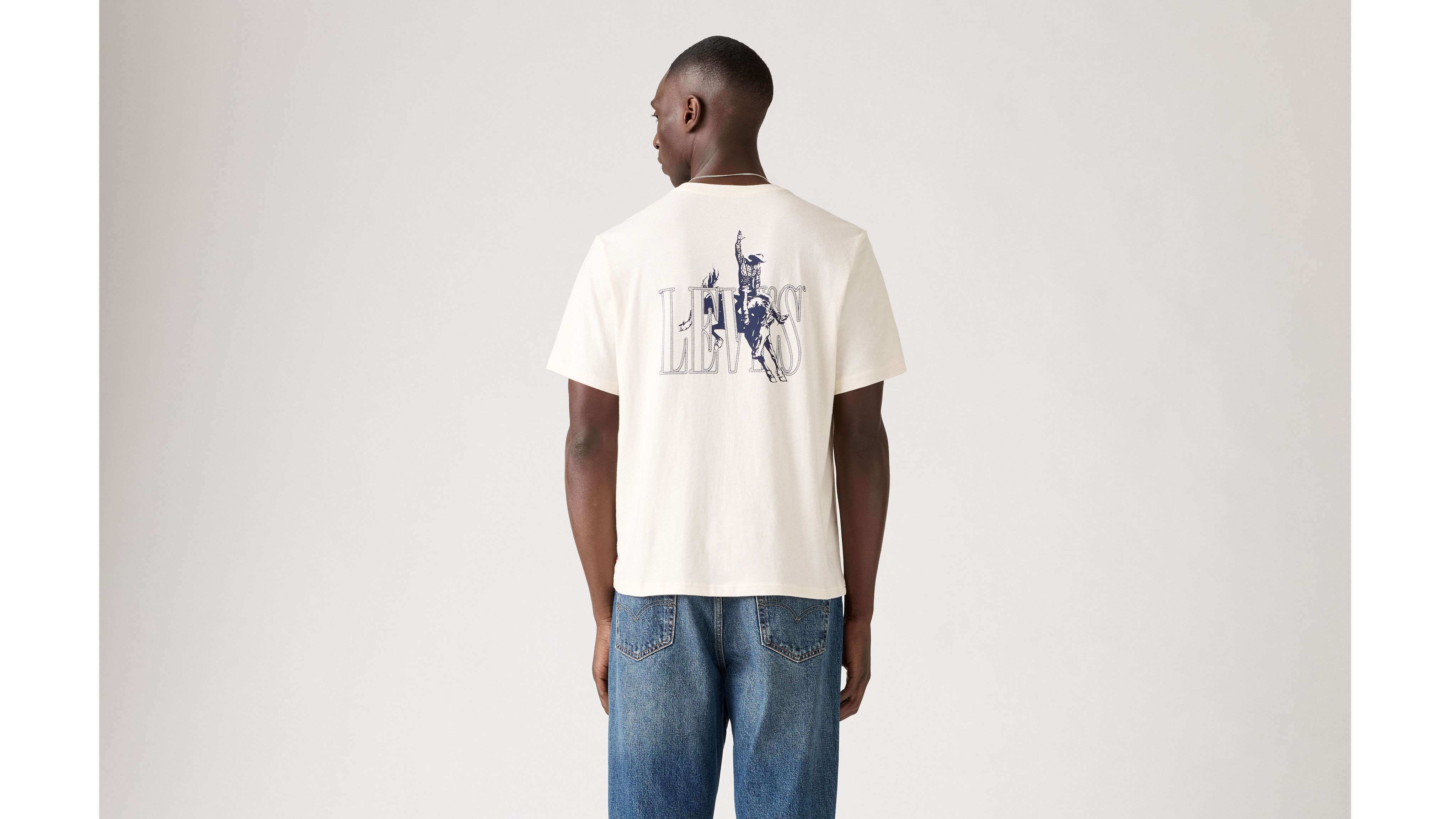 

Футболка свободного кроя с короткими рукавами и принтом Levi's, Serif Cowboy Egret - White