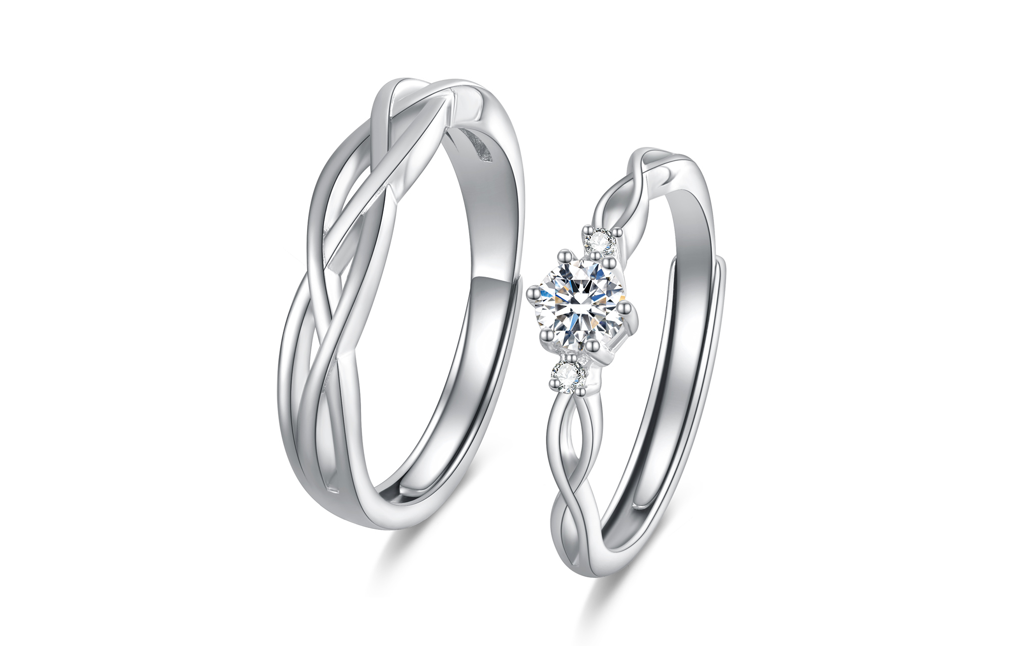 

Регулируемое кольцо унисекс с подвеской в виде сердечка из коллекции 'Love' в минималистичном стиле VIGG, белый