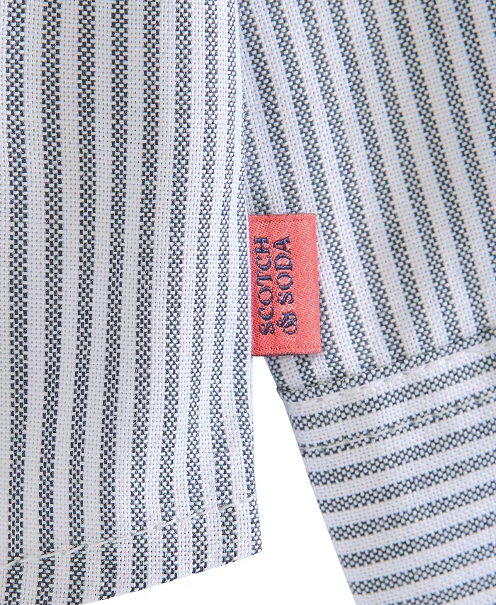 Графированная оксфордская рубашка для мальчиков Big Boys SCOTCH & SODA — фото 3