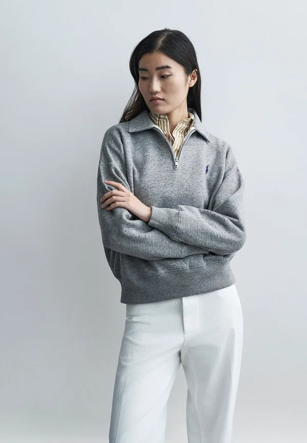 Флисовая толстовка с застежкой-молнией до середины груди Polo Ralph Lauren, Dark Vintage Heather