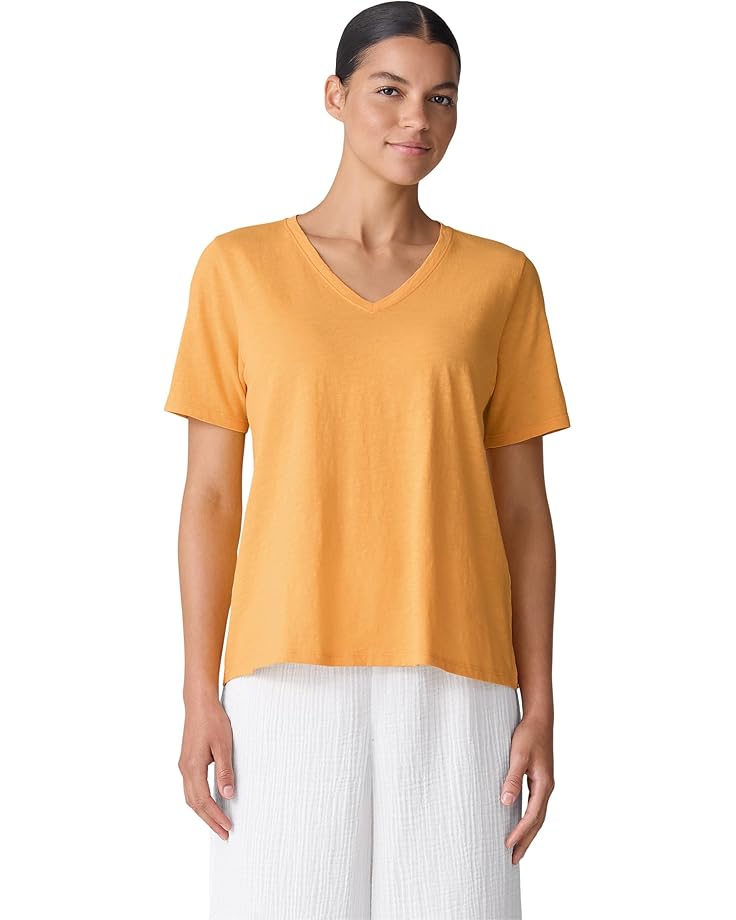 

Футболка Eileen Fisher V-Neck Short, цвет Cantaloupe