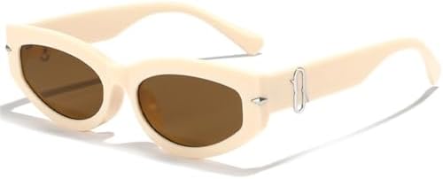 

Солнцезащитные очки Retro Rivet 2027 для мужчин и женщин, винтажные солнцезащитные очки с защитой от УФ-излучения UV400 для использования на открытом воздухе MTZJH, Beige Tea