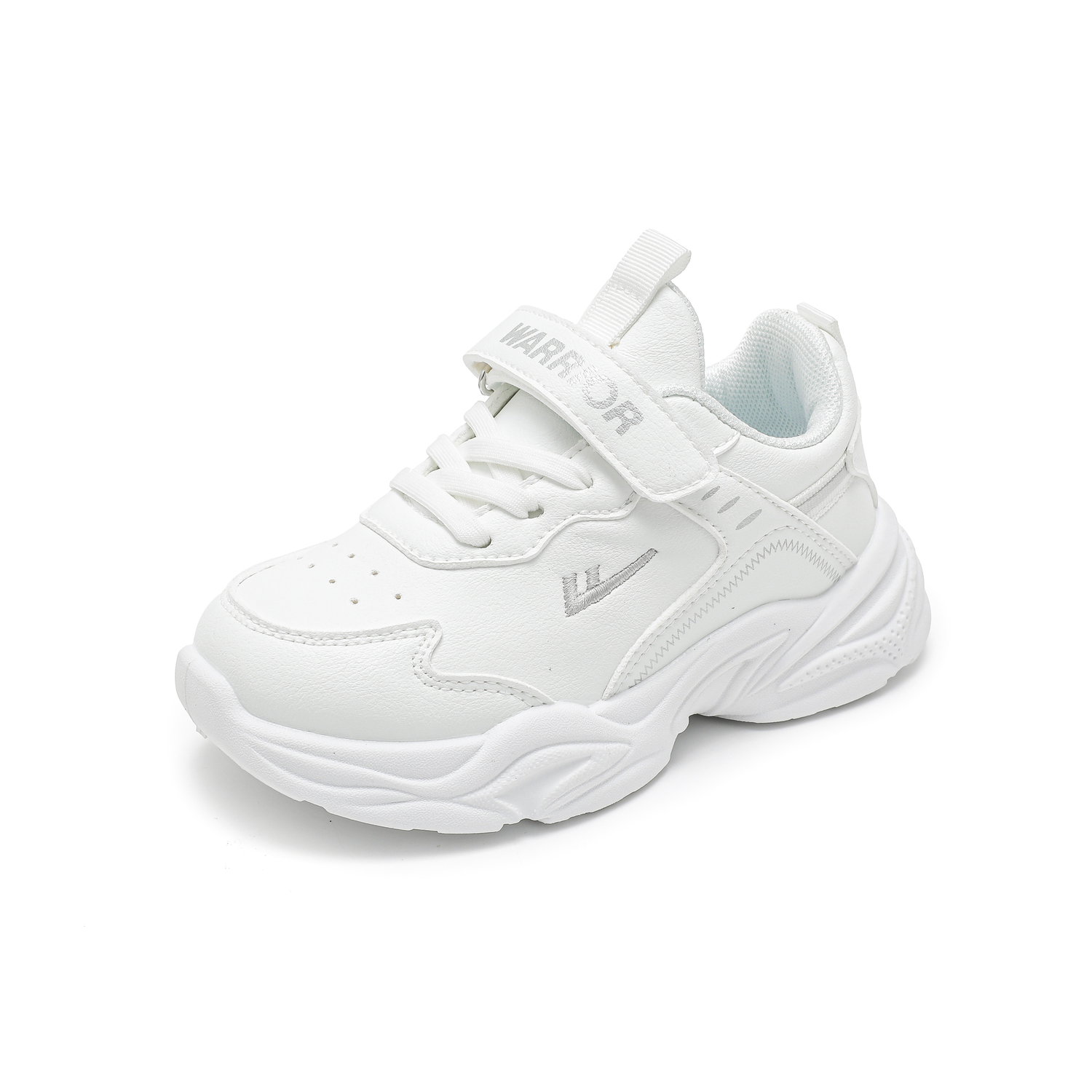 Белые кроссовки Lightweight Cushioning Slip Resistant Anti Kick Low top Casual для детей WARRIOR, белый/синий — фото 3