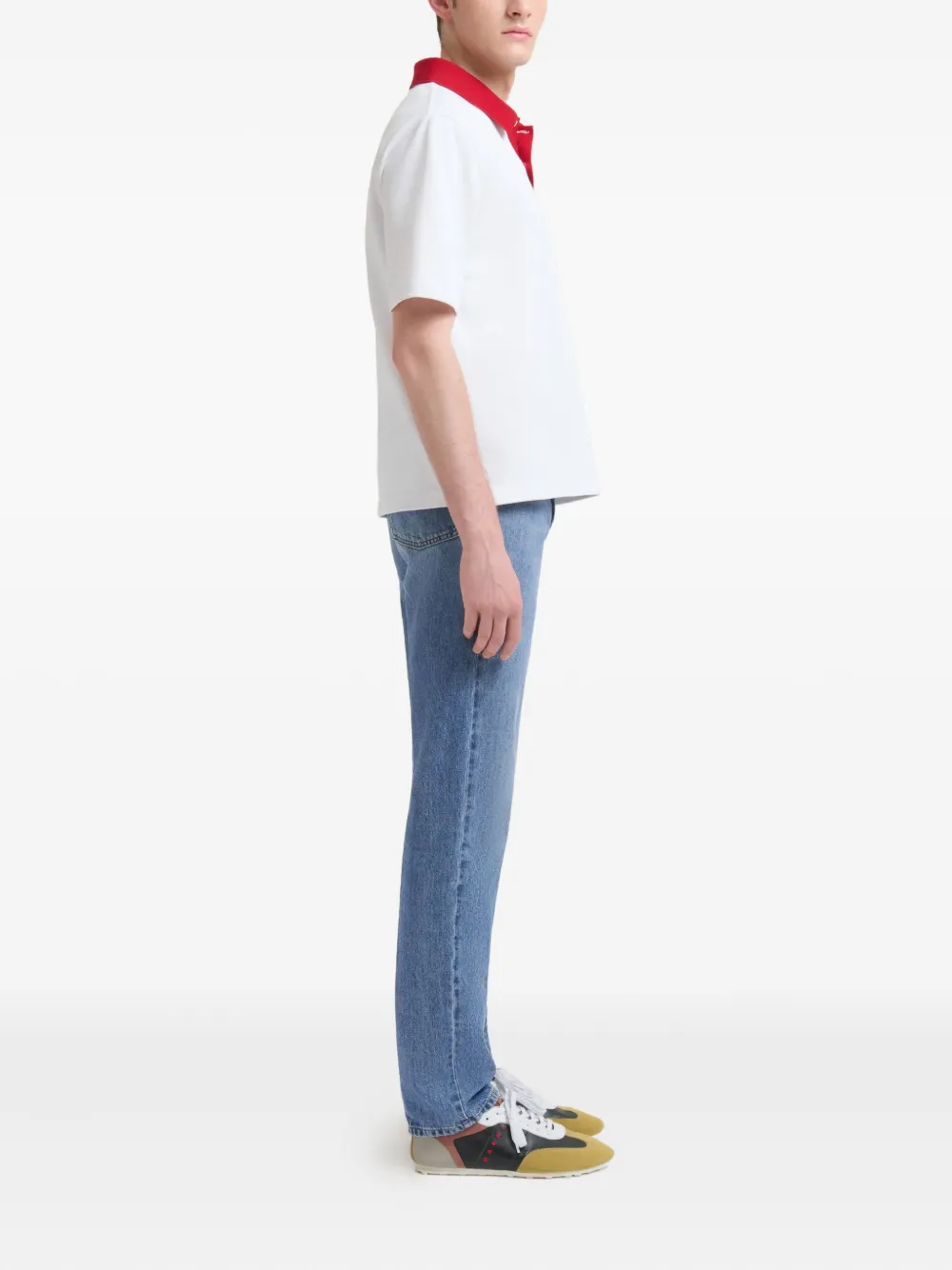 Джинсы из вареного денима с пятью карманами Marni, синий — фото 3