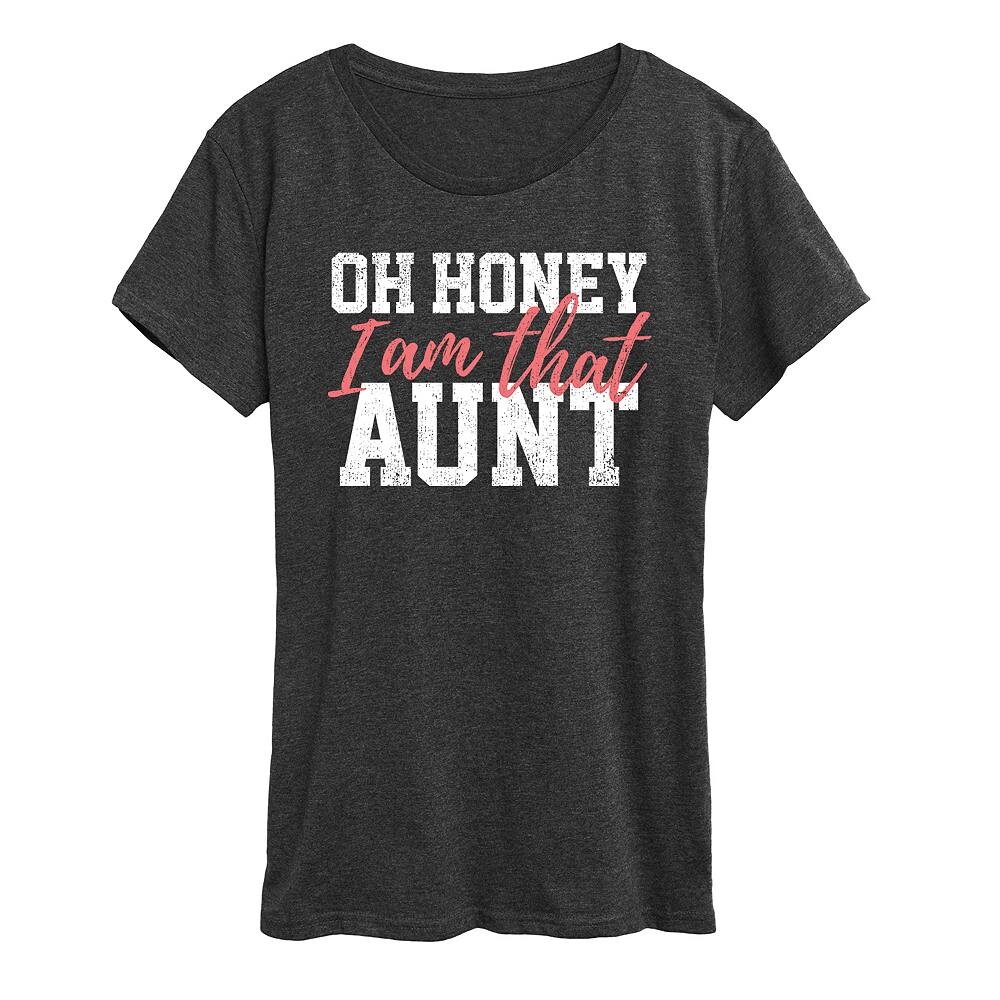 

Женская футболка с рисунком Oh Honey I Am That Aunt Licensed Character, цвет Heather Charcoal