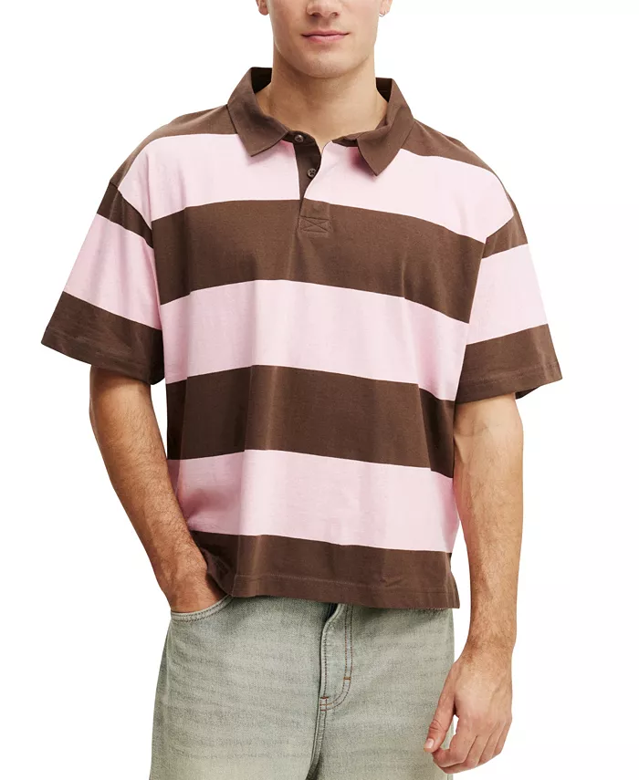 

Мужская укороченная поло с коротким рукавом Cotton On, коричневый