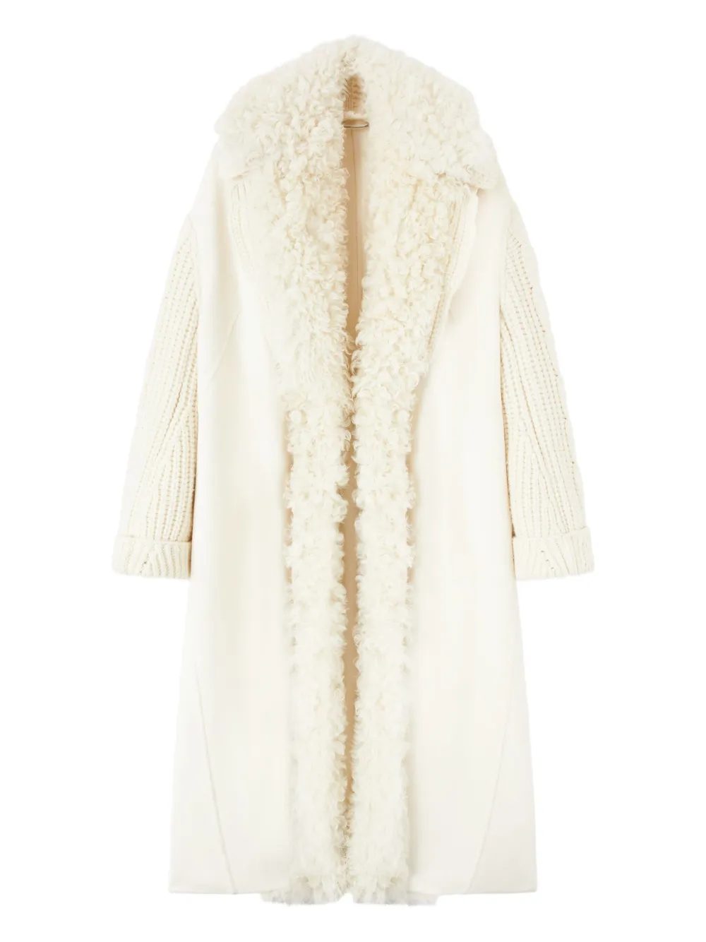 

Шуба из овчины фактурной вязки Ermanno Scervino, белый