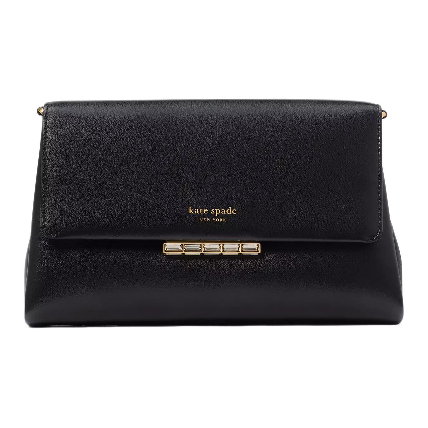 

Kate Spade Женская черная кожаная клатч через плечо на одно плечо