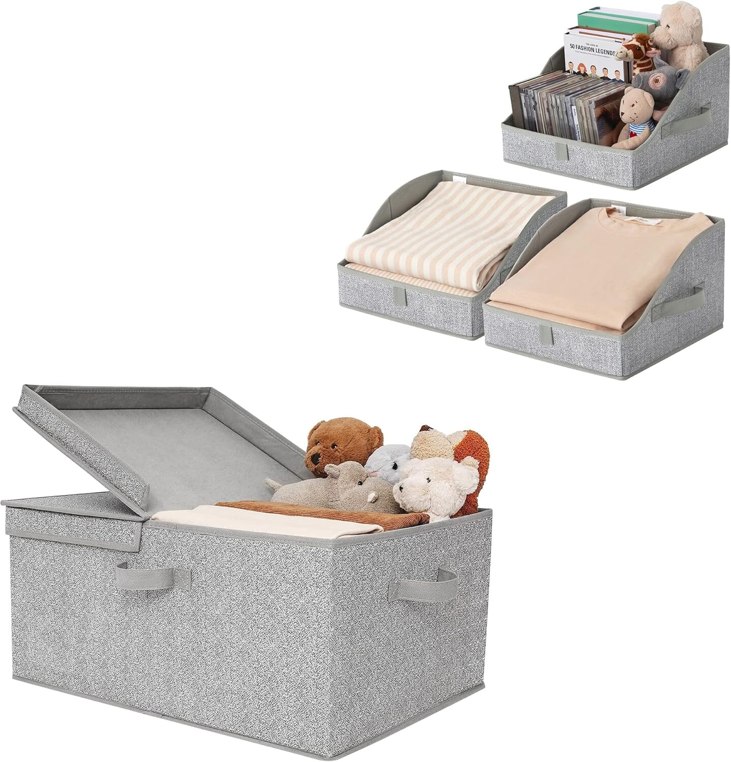 

GRANNY SAYS Набор из 3 трапециевидных контейнеров для хранения и 1 очень большой прямоугольный контейнер для хранения