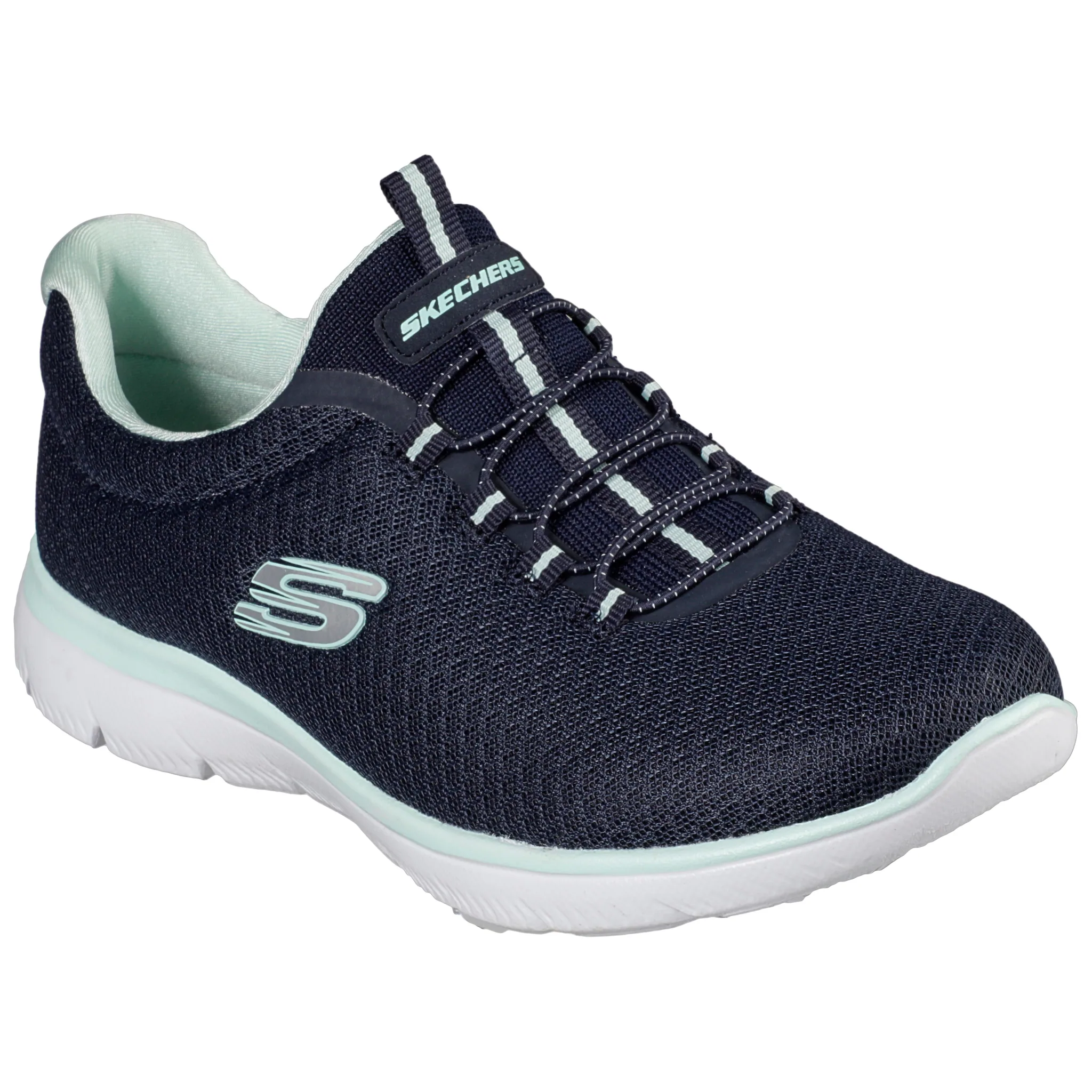 Слипоны Skechers "SUMMITS", тапочки, повседневная обувь, удобная обувь с тонкими контрастными деталями, цвет Navy-Mint