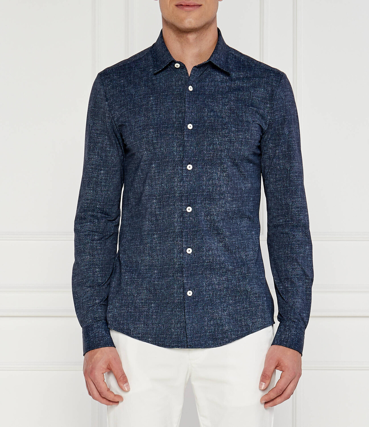 

Рубашка BOSS BLACK Roan Slim Fit, темно-синий