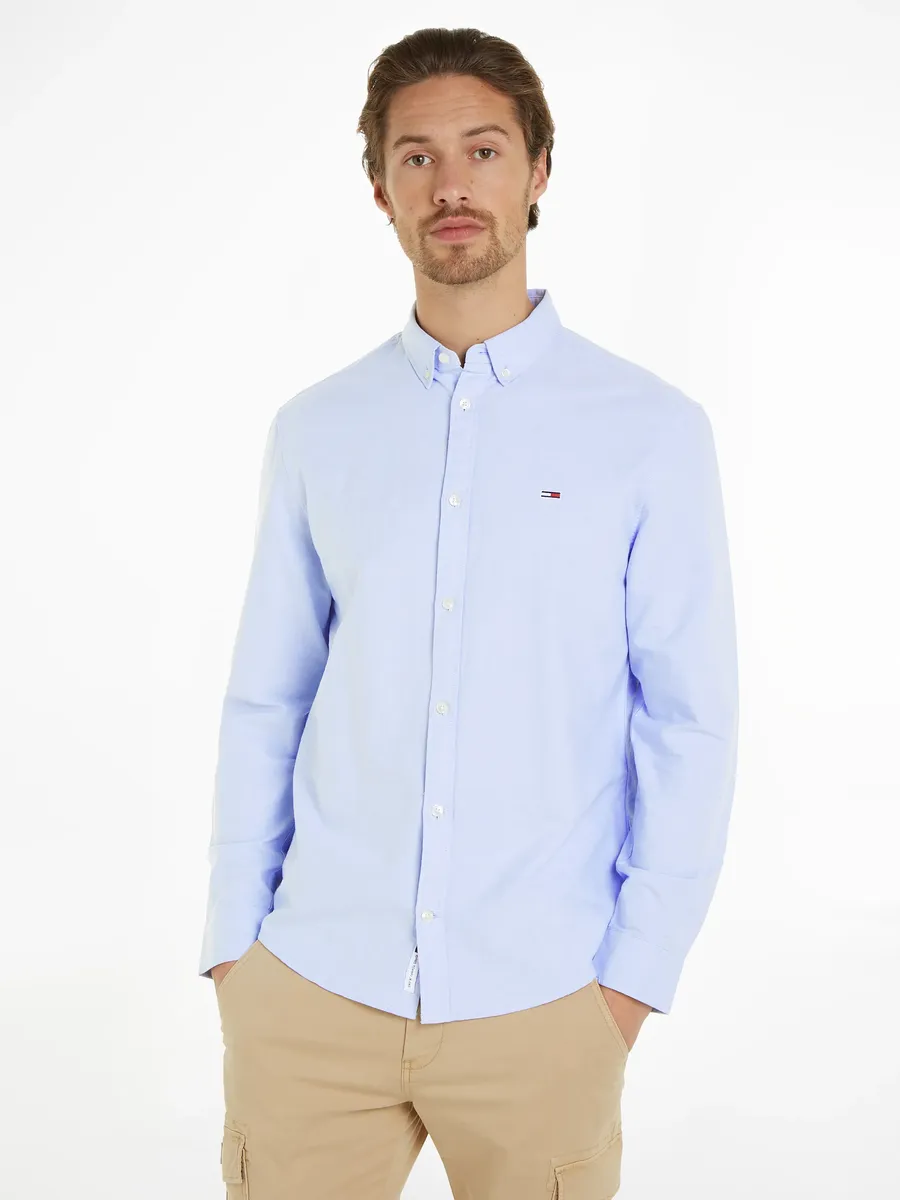 

Рубашка Tommy Jeans с длинными рукавами "TJM ENTRY REG OXFORD SHIRT" с тисненым логотипом, синий