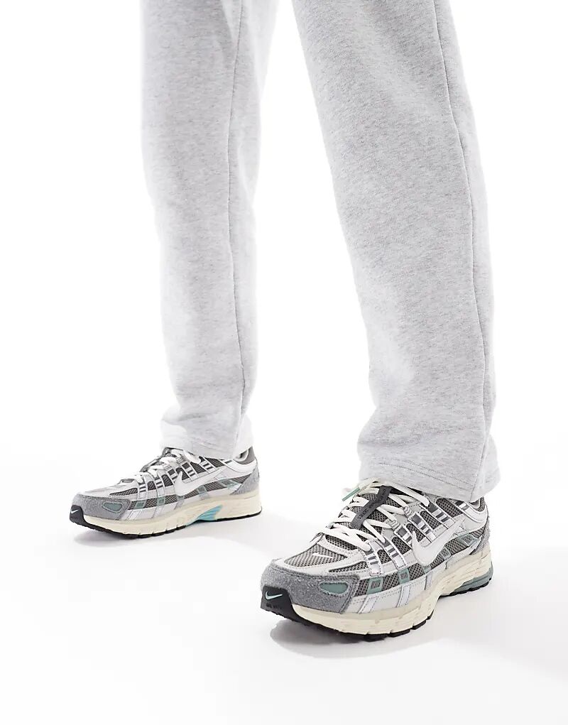 Кроссовки унисекс P-6000 серого и бежевого цвета Nike