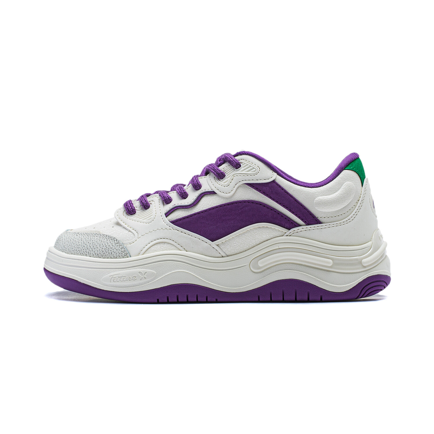

Кроссовки LINING Future Flow Skateboarding Shoes Women's Low-top Vanilla White/cabbage Purple/field Green, зеленый