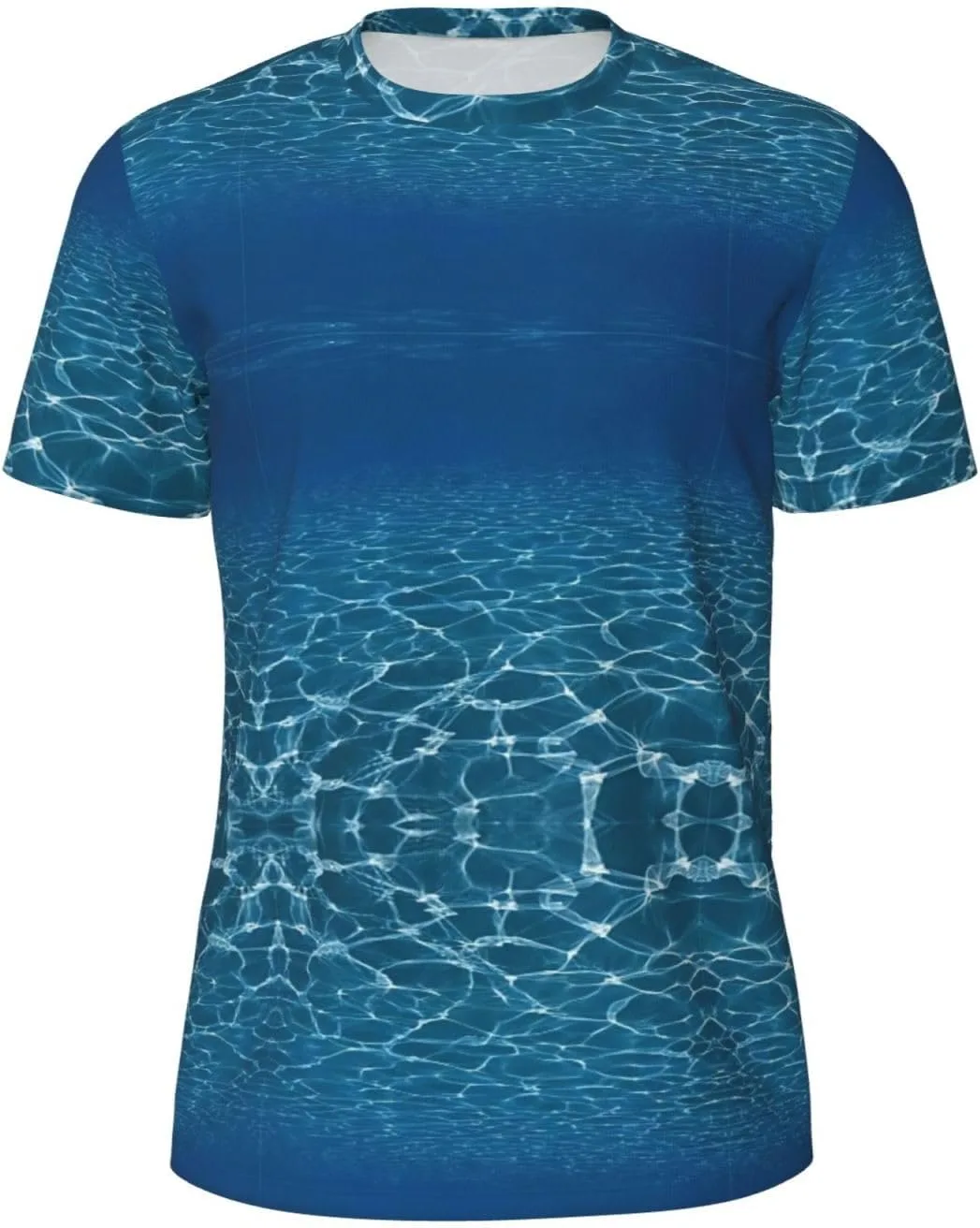

Футболка мужская с коротким рукавом Blue Deep Ocean Print для спорта и повседневной носки LIXLZH