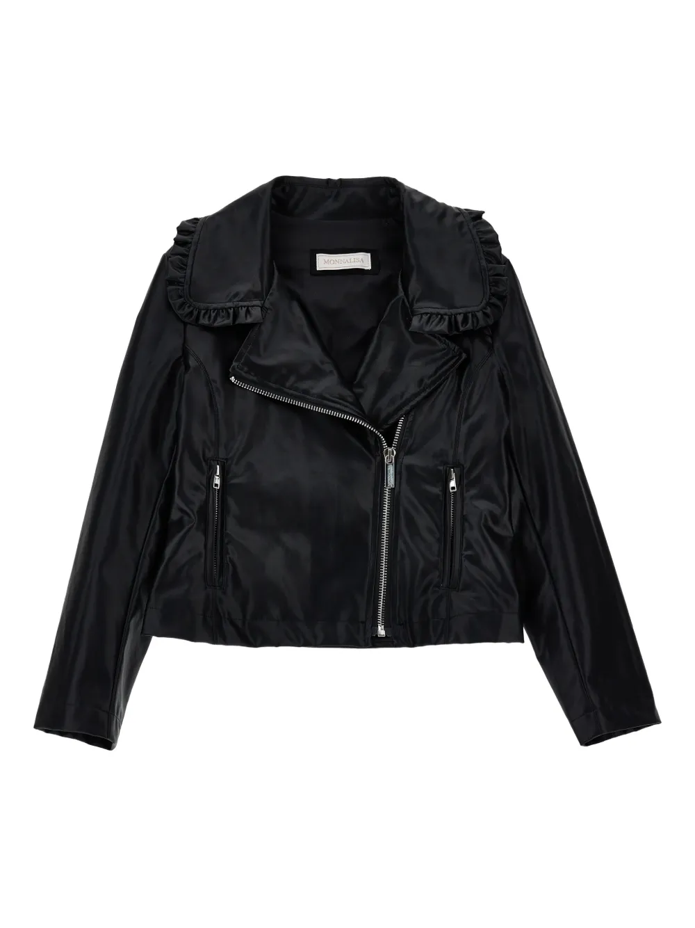 

Куртка на молнии с оборками Monnalisa, черный