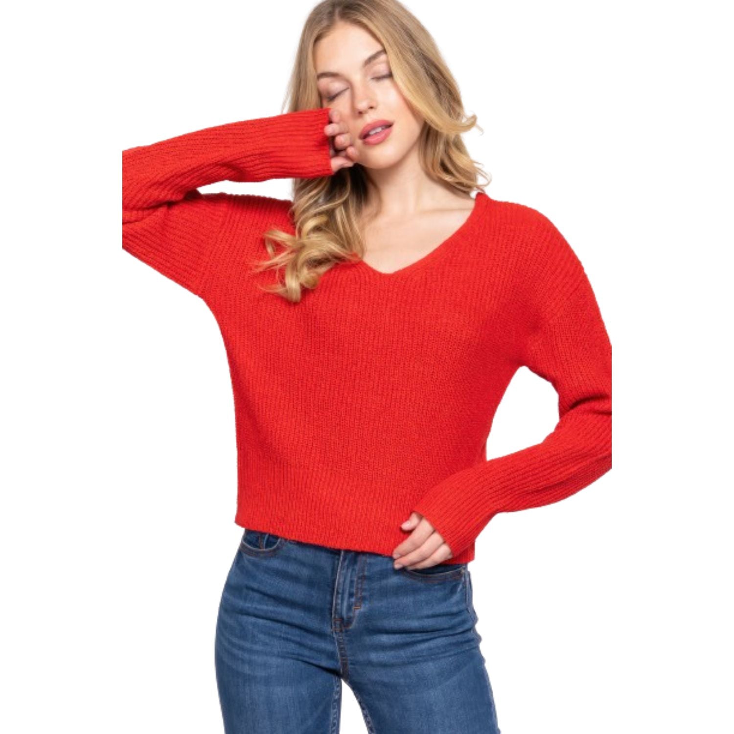 

Свитер с открытой спиной и бретелями Dolman Slv FASHNZFAB, оранжевый