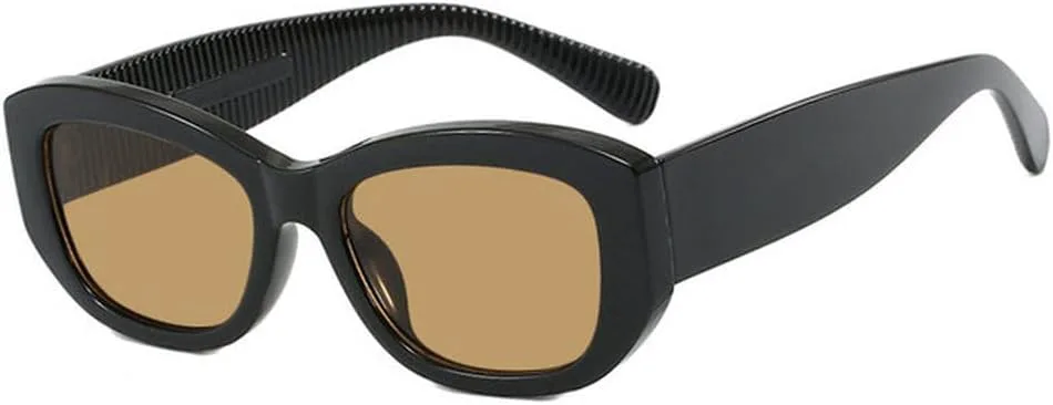 

Солнцезащитные очки LVTFCO в стиле ретро, ​​прямоугольные, «кошачий глаз», модные мужские солнцезащитные очки с защитой от ультрафиолета UV400, Black Tea