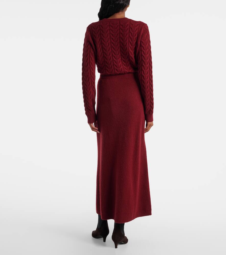 Дорина макси-юбка из кашемировой смеси Max Mara, Lampone — фото 3