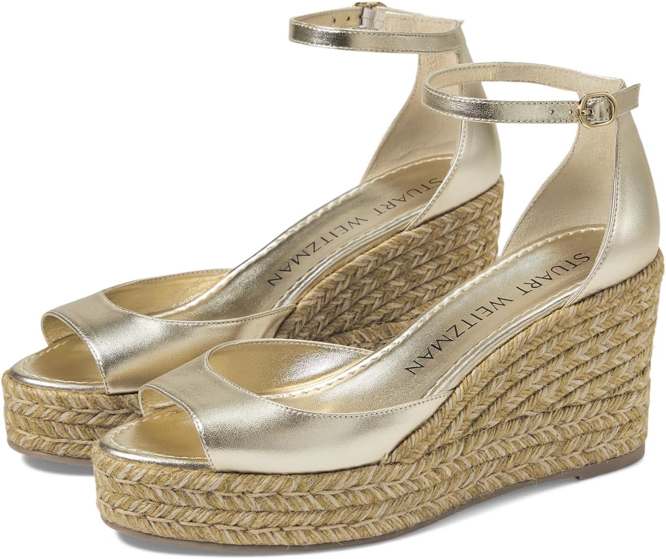 Сандалии Stuart Weitzman Nudistia Espadrille Wedge, цвет Light Gold