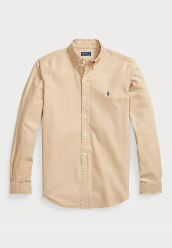 Рубашка-Оксфорд, сшитая на заказ, окрашенная методом октофиль. Polo Ralph Lauren, Sand — фото 4