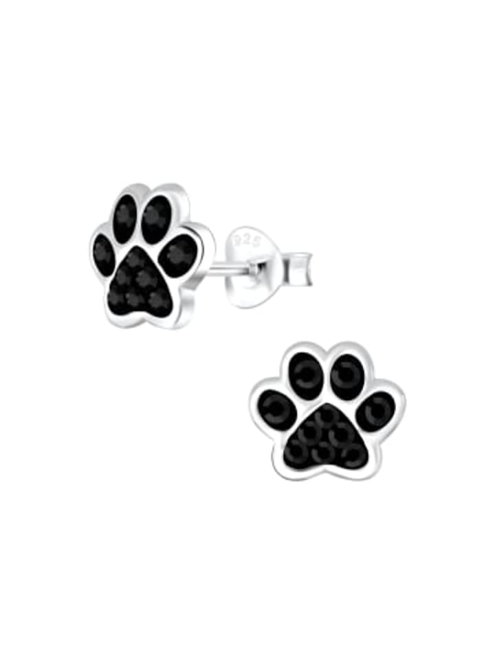 

Alexander York Серьги в виде отпечатков лап, черные серьги-гвоздики из серебра 925 пробы