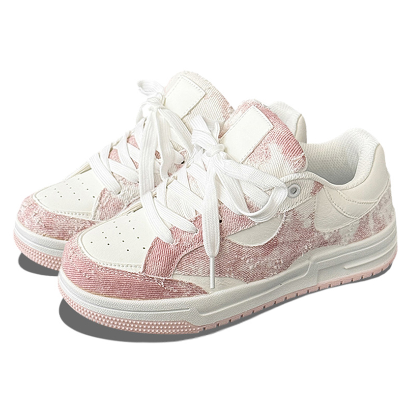 

Medd Низкие скейтерские кроссовки унисекс бело-розовые, цвет White Pink