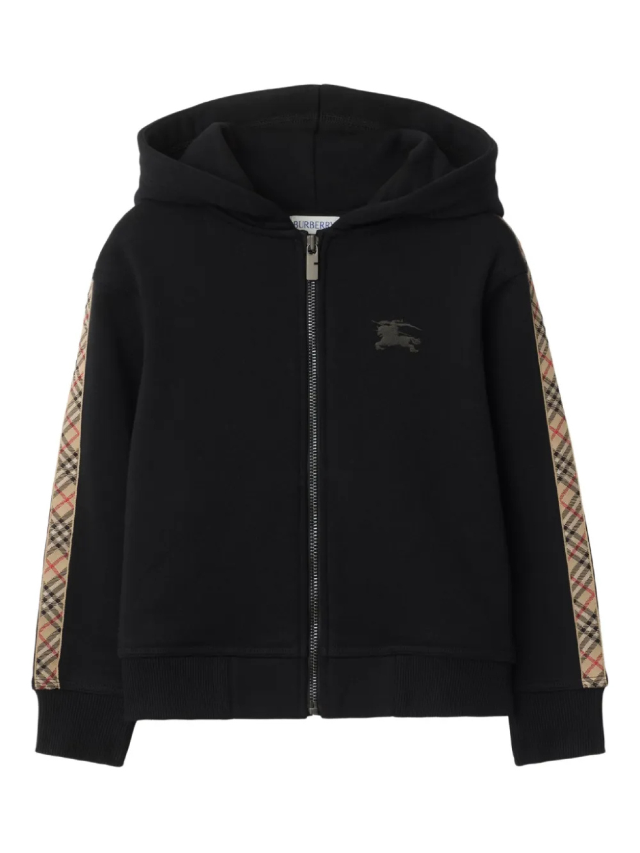 

Толстовка с капюшоном на молнии Burberry Kids, черный