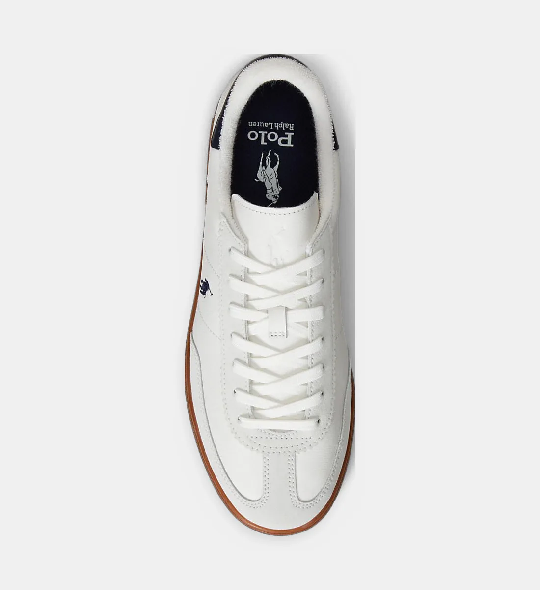 Фирменные кожаные низкие кеды POLO RALPH LAUREN, синий — фото 4
