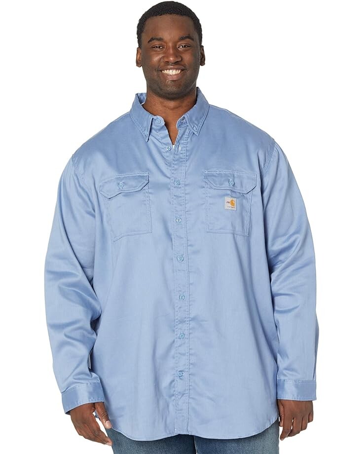 

Рубашка Carhartt Big & Tall Flame-Resistant Lightweight Twill, цвет Medium Blue
