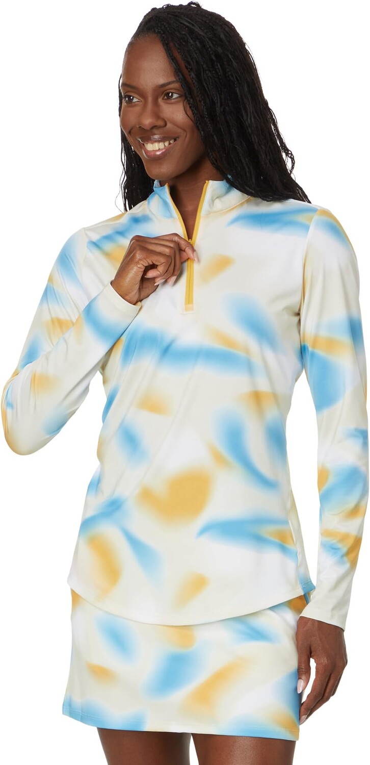 

Пуловер adidas Golf Ultimate365 Printed Mock Quarter Zip Golf Pullover, цвет Semi Spark