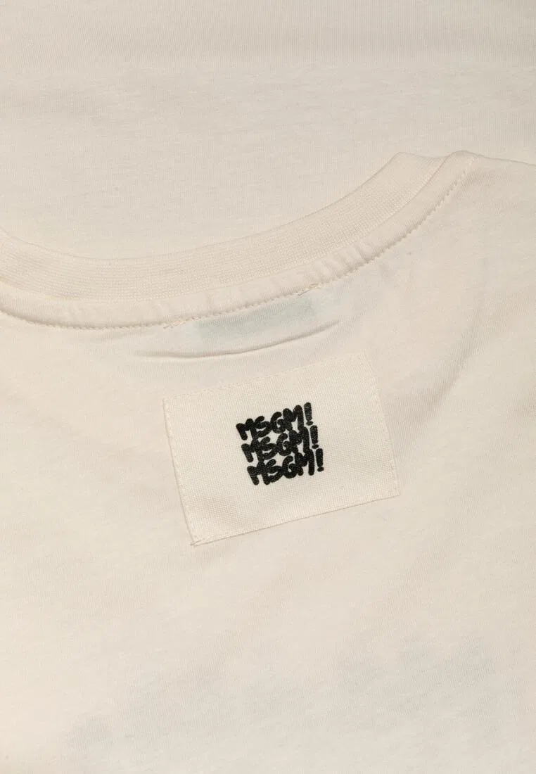 Футболка, хлопок, для детей Msgm, бежевый — фото 3