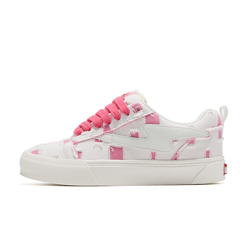 

TINMUU Низкие скейтерские кеды унисекс Twilight Mist Plaid Rose Red со шнурками, цвет Twilight Mist Plaid Rose Red Shoelace