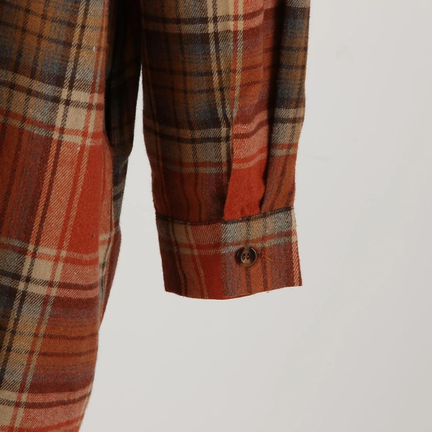 Блуза длинный рукав Plaid Pattern, оранжевый — фото 4