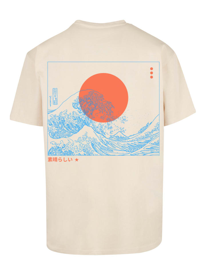 

Футболка большого размера Kanagawa Wave Japan песочного цвета F4NT4STIC, Бежевый, Футболка большого размера Kanagawa Wave Japan песочного цвета F4NT4STIC