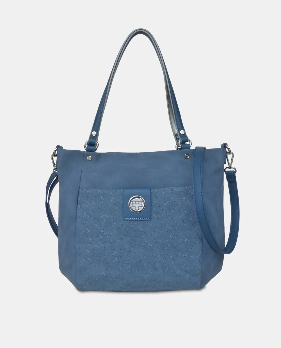 

Большая сумка-тоут с логотипом Torrens, темно-синий