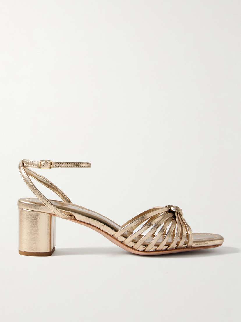 Сандалии из металлизированной кожи Net Sustain Olivia с завязками Loeffler Randall, золотой
