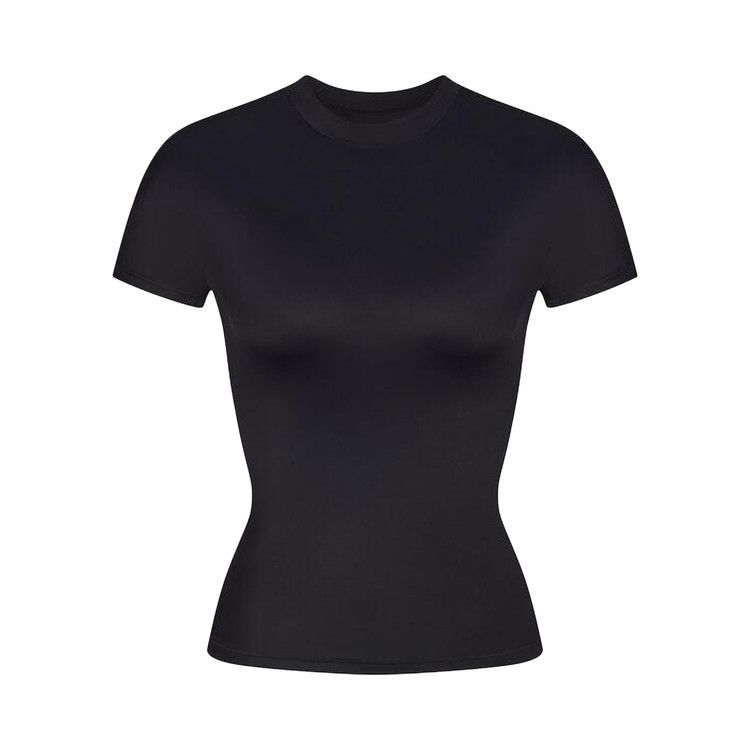 

Топ NikeSKIMS Shine Short Sleeve Mock Neck Top, Obsidian
