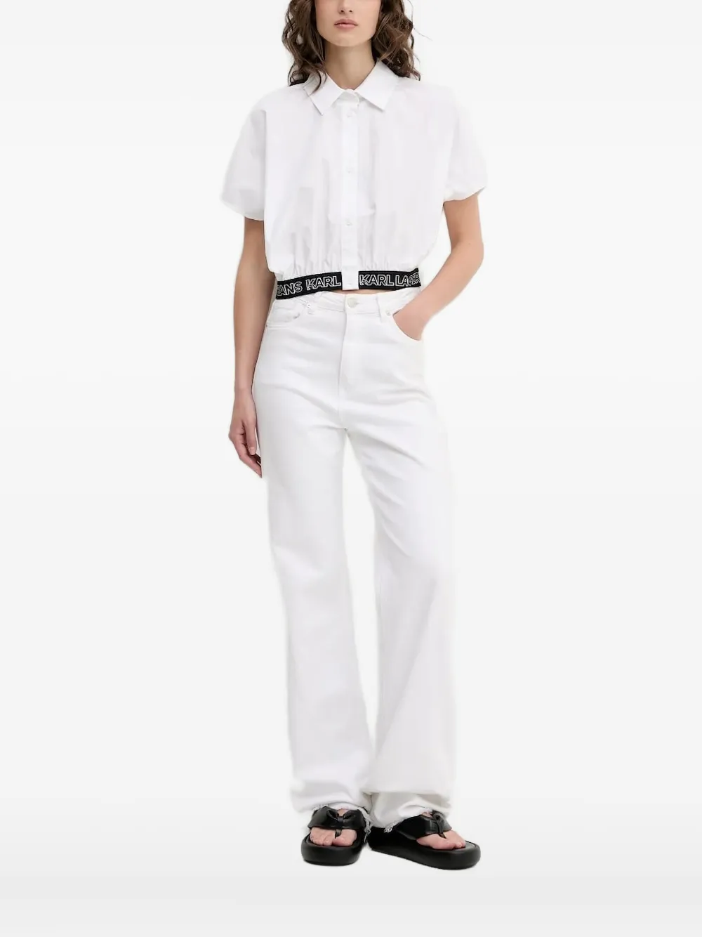 

Рубашка с короткими рукавами и полосками Karl Lagerfeld Jeans, белый