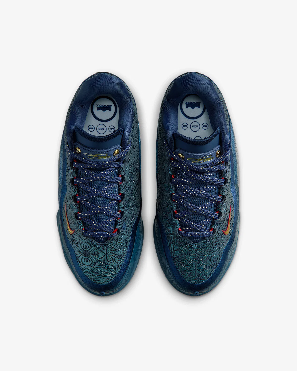 Детские баскетбольные кроссовки LeBron XXIII "Out For Redemption", Midnight Navy/University Red/Metallic Gold — фото 4