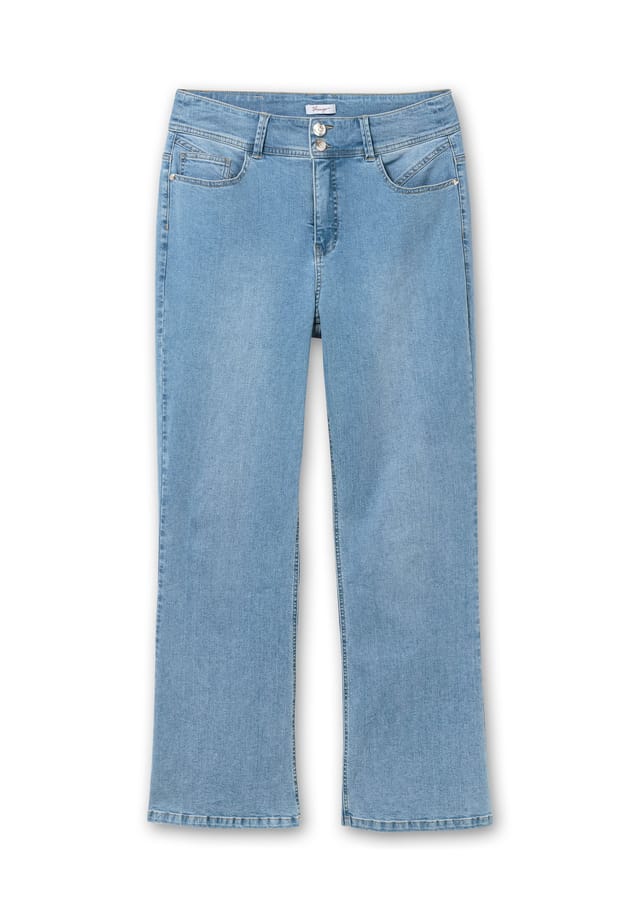 

Джинсы Bootcut с закругленными углами Manuela Sheego, синий