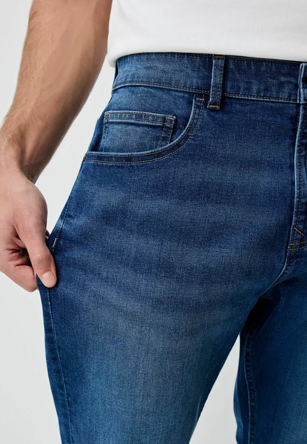 С эластичными джинсами прямого кроя Next, Blue — фото 3