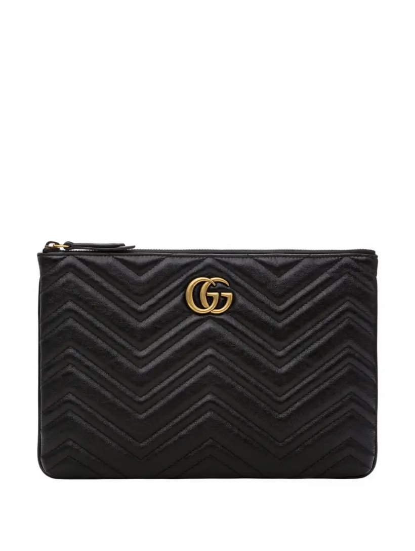 

Кожаный клатч GG Marmont Gucci, черный