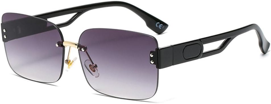 

Солнцезащитные очки без оправы, прямоугольные, синие, для женщин и мужчин, 2027 год. Солнцезащитные очки с градиентными линзами, прямоугольные, без оправы MTZJH, C1 Gray