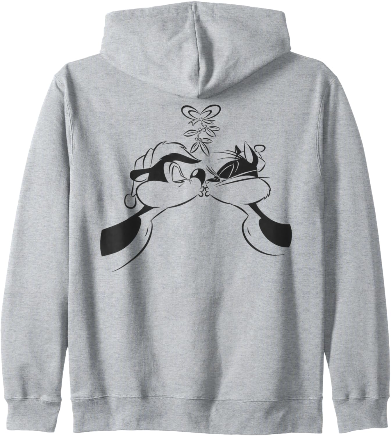 

Американская толстовка на молнии с изображением мопса Пепе из мультфильма «Луни Тюнз»: Рождественский поцелуй 01 Looney Tunes, серый