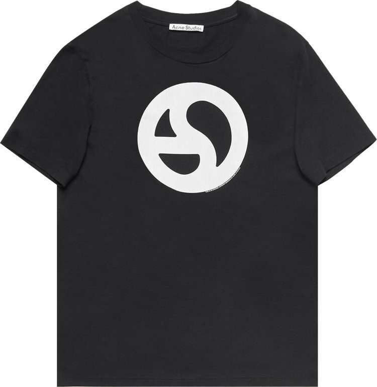 

Футболка Acne Studios Printed 'Black/Ecru', черный