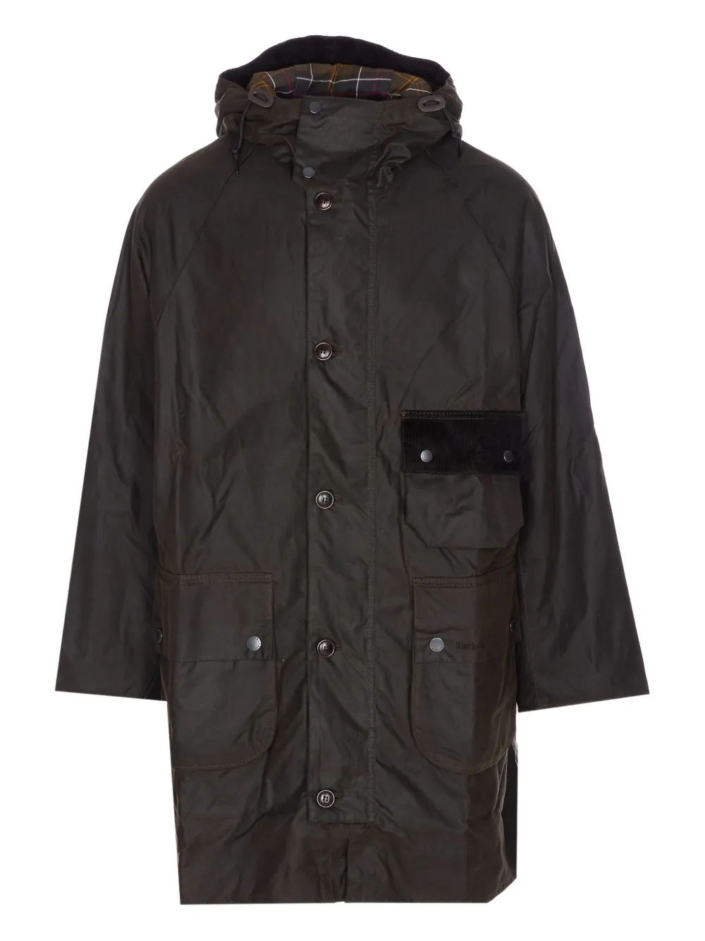 

Пальто с капюшоном и логотипом на рукаве Barbour, зеленый