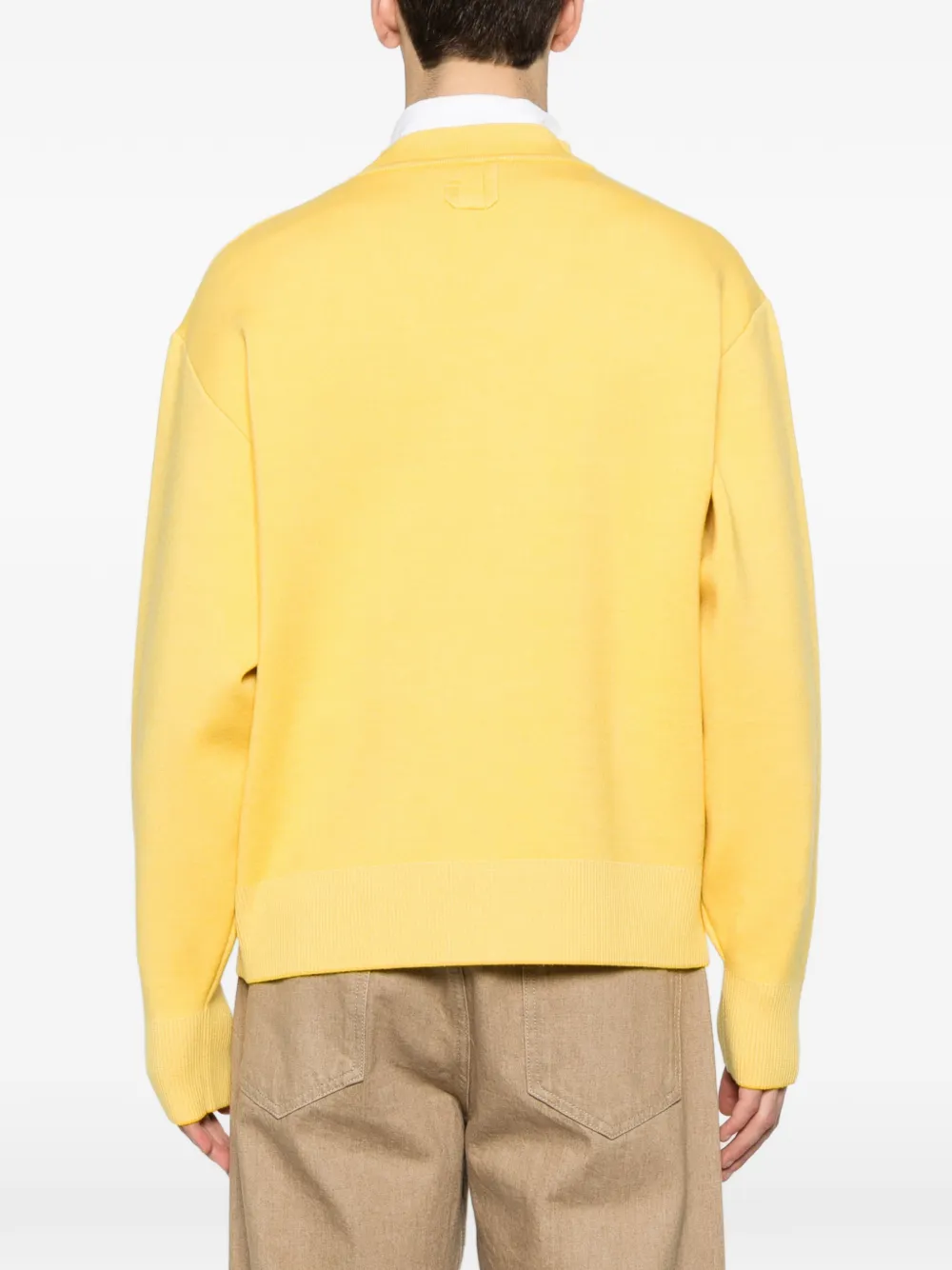 Кардиган Doppio с V-образным вырезом и застежкой на пуговицы Jacquemus, желтый — фото 4