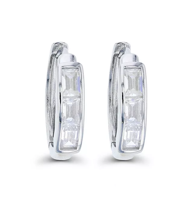 

Серьги-Хагге с кубическим цирконием багетной огранки из стерлингового серебра (также из 14-каратного золота поверх серебра или 14-каратного розового золота поверх серебра) Macy'S, white
