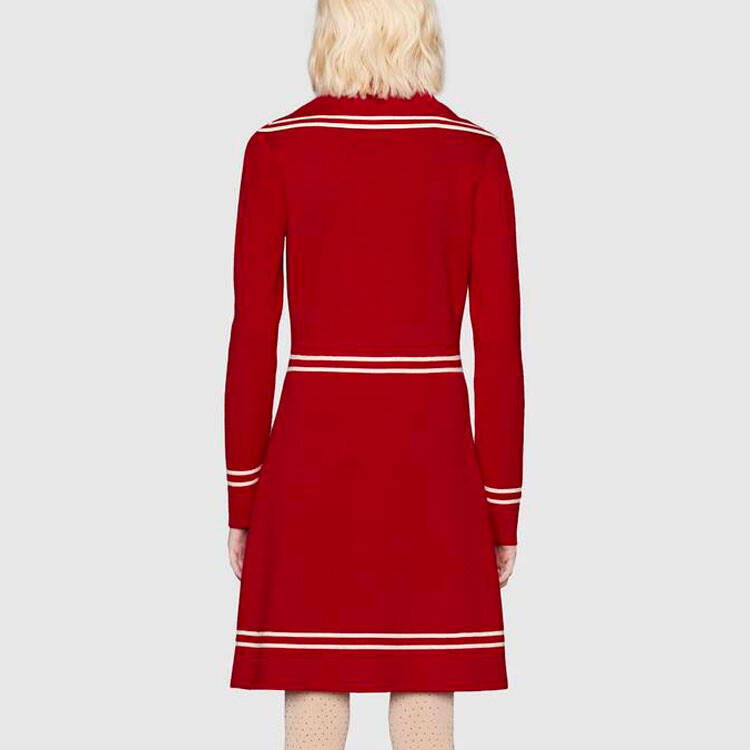 Платье женское Gucci, с длинными рукавами, красный — фото 3